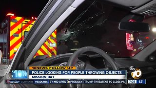Police looking for people throwing object in Mission Bay