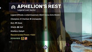 Destiny 2, Legend Lost Sector, Aphelion's Rest on the Dreaming City 9-28-21