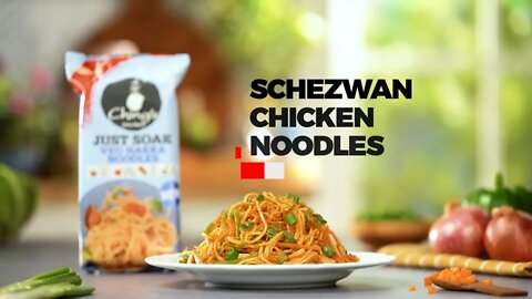 How to Make Schezwan Chicken Noodles Recipe | Kitchen Savour | Ching’s Just Soak Veg Hakka Noodles