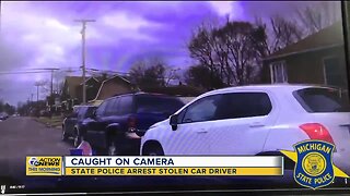 Caught on camera: State police arrest stolen car driver