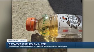 Woman says a bottle of urine with 'Trump 2020" written on it was thrown at her home
