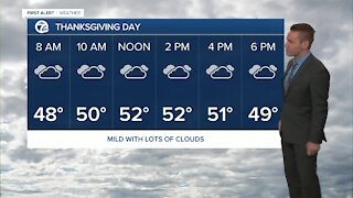 Cloudy & wet weather ahead of Thanksgiving with temps in the 40s