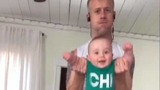 Dad invents new home baby workout