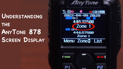 A Beginner's Guide to Understanding the Anytone AT-D878UV Plus screen display.