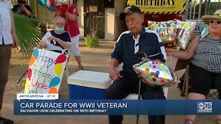 Valley World War II veteran surprised with drive-by birthday celebration