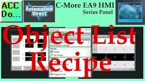C-More EA9 HMI Series Panel Object List Recipe