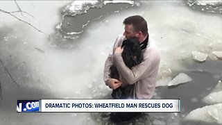 Wheatfield man rescues dog from icy water