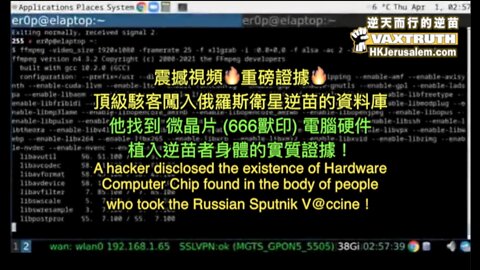 震撼視頻🔥 頂級駭客闖入俄羅斯衛星逆苗的資料庫， 發現逆苗者身體已注入微晶片 (666獸印) CPU電腦硬件！ Russian Hacker discovered Vaxxed People's Hardware Chip in Sputnik Vaccine's Database！ (中英文字