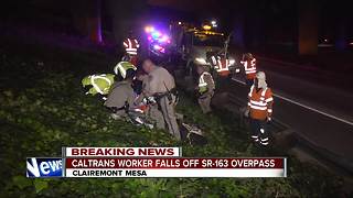 Caltrans worker falls from SR-163