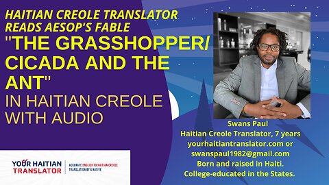 Haitian Creole translator publishes the Ant and the Grasshopper in Haitian Creole with audio
