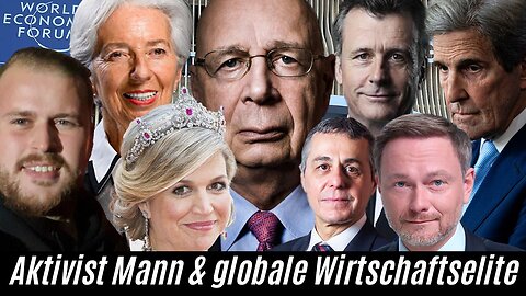 WEF 2024 in Davos: Aktivist Mann konfrontiert politische & finanzielle Elite mit unbequemen Fragen