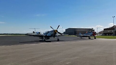 p51 start up at airport day Aug 37,2022