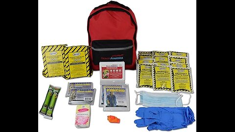 72 Hour Emergency Kit, 2-Person, 3-Day Backpack, Includes First Aid Kit