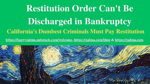 Restitution Order Can’t Be Discharged in Bankruptcy