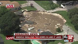 Sinkhole swallows 2 homes in Land O' Lakes, officials provide update