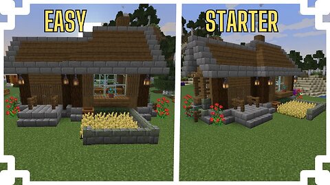 How To Build A Cozy Spruce Survival Starter House | Minecraft Easy Tutorial
