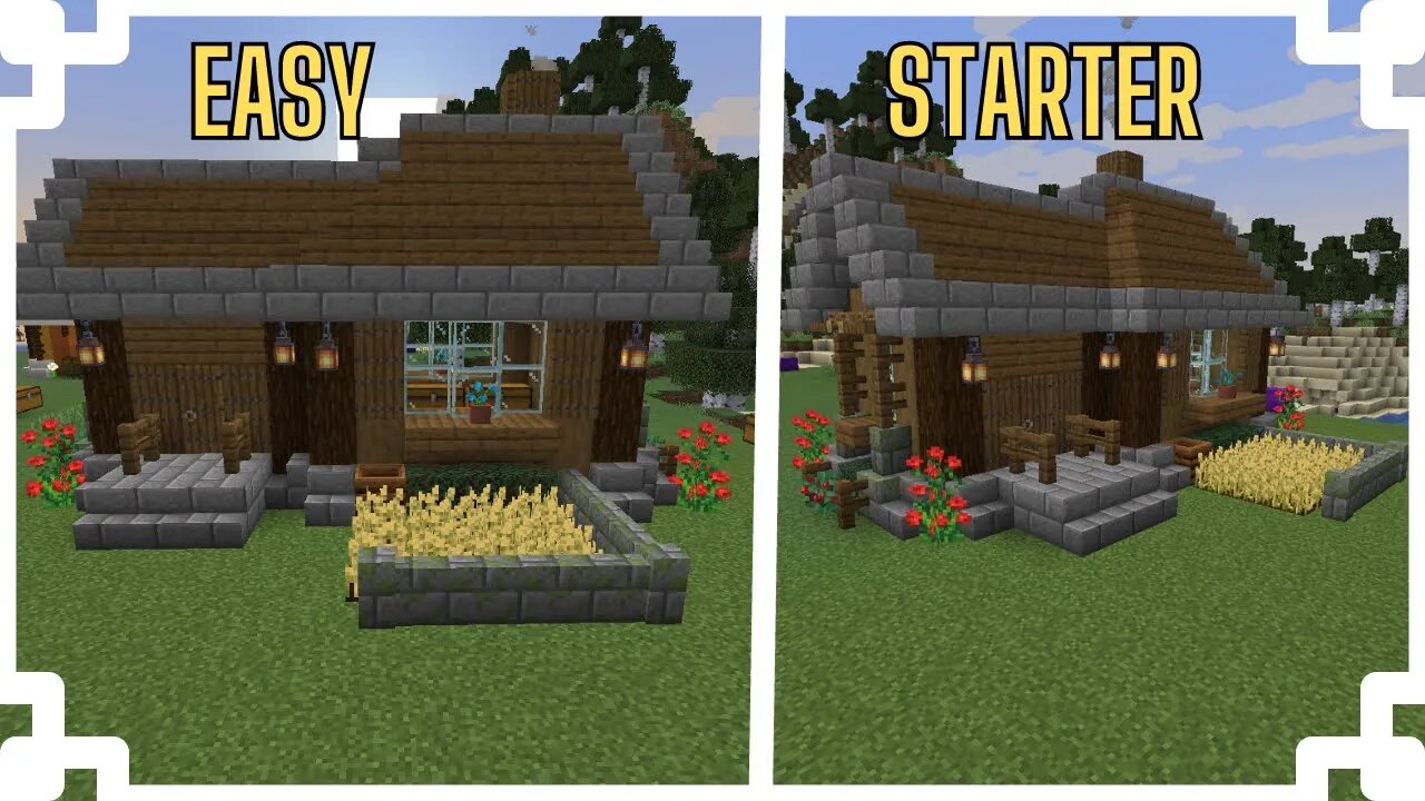 Minecraft - How to Build Easy Starter House in 2023  Minecraft houses,  Easy minecraft houses, Cute minecraft houses