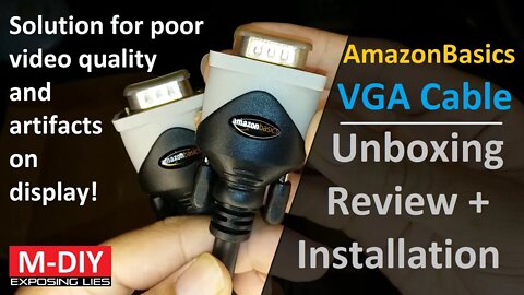 AmazonBasics VGA Cable|Solution For Poor Video & Artifacts (Unboxing Review + Installation) [Hindi]