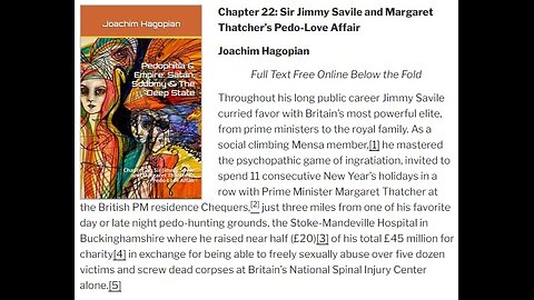 After Dark Thur Oct 26, 2023-Jimmy Savile & PM Margaret Thatcher Pedo-Love Affair+PedoGate-Pt1