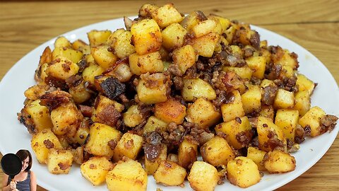 ✔️If you have 3 potatoes and beef - Breakfast Potatoes Recipe. Breakfast Skillet Recipe. ASMR potato