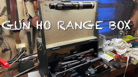 Gun Ho range box featuring Browning Medalist Colt Woodsman Reising 22 auto & high standard trophy