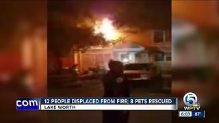 12 people displaced from fire, 8 pets rescued