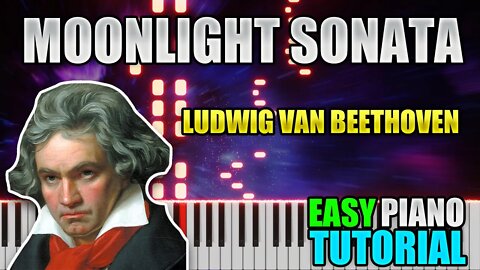 Moonlight Sonata - Ludwig Van Beethoven | Easy Piano Tutorial