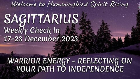 SAGITTARIUS Weekly Check In 17-23 December 2023 - WARRIOR ENERGY - REFLECTING ON YOUR PATH TO INDEPENDENCE