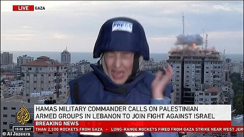 Dramatic Al Jazeera Broadcast Captures Israeli Strike On Palestine Tower In Gaza City | Watch