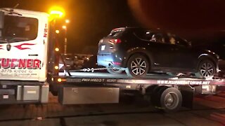 Cleveland officer's car towed after suspect's arrest