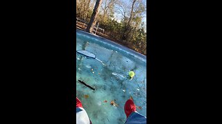 Walking on frozen pool fail