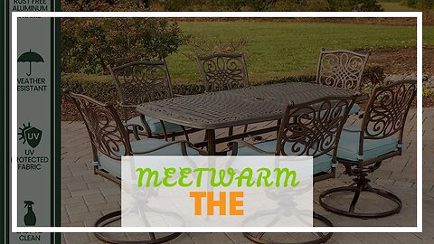 MEETWARM 7-Piece Outdoor Furniture Dining Set, All Weather Cast Aluminum Patio Garden Set with...