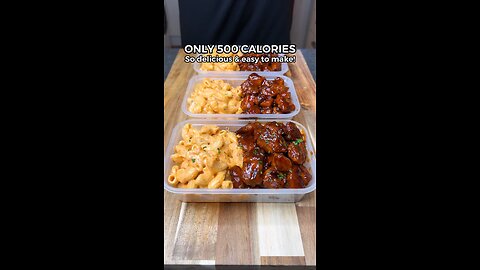 High Protein Honey BBQ Chicken Mac & Cheese Meal Prep! ONLY 500 CALORIES
