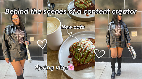 Life of a content creator, day in a life,trying a new cafe, cafe hopping,cozy spring vlog