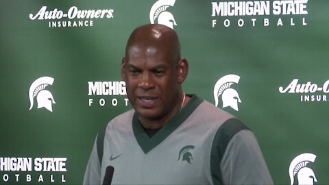 MSU Head Coach Mel Tucker reacts after win over Michigan