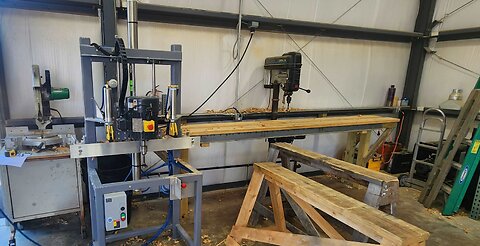 Fence Post Manufacturing Drill Press Running Demo