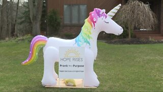 "Prank for a Purpose" program delivers inflatable unicorns to raise money for pediatric cancer