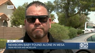 Mesa police give update on newborn found alone