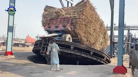 How To Unload Heavy Load Trailer Of Sugarcane In Factory