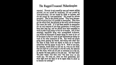 Causes of Poverty - Robert Tressell, The Ragged Trousered Philanthropists