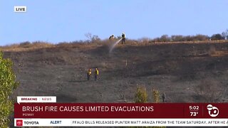 Brush fire in Poway causes limited evacuations, San Diego sheriff says