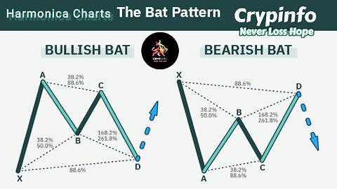 Bullish & Bearish Bat Chart Pattern || Crypinfo ||