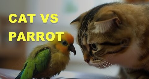 Cat VS Parrot 😱 !!!