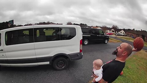 Rebound Master Performs Unbelievable Trick Shot With Baby In Hand