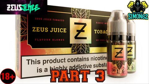 ZEUS JUICE TOBACCO RANGE PART 3 #zeusjuicetobacco#eliquid#vape 🔞