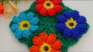 How to join crochet flowers in square motifs simple tutorial
