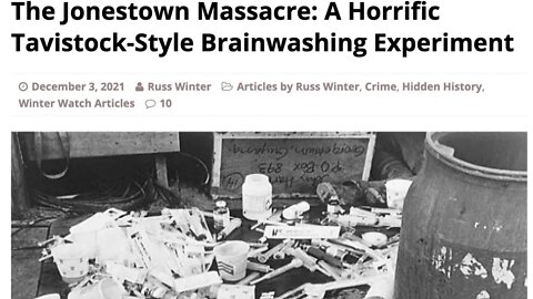 Jim Jones, The People's Temple, and Jonestown as Brainwashing Experiment with Russ Winter.