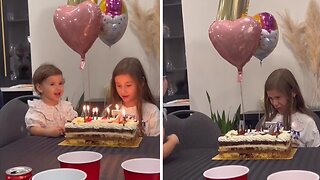 Birthday girl throws tantrum after sister blows out her candles