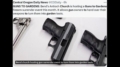 ***Church Promotes Gun Grab*** Turn them into Garden tools they claim!/ NOT SMART!