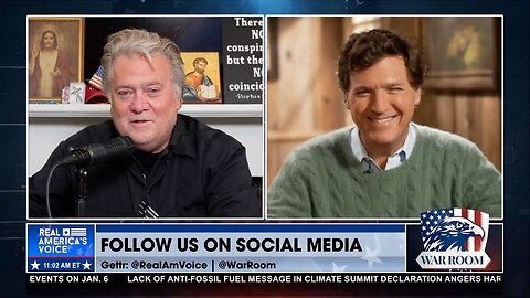 Tucker Carlson is LIVE on the War Room with Steve Bannon